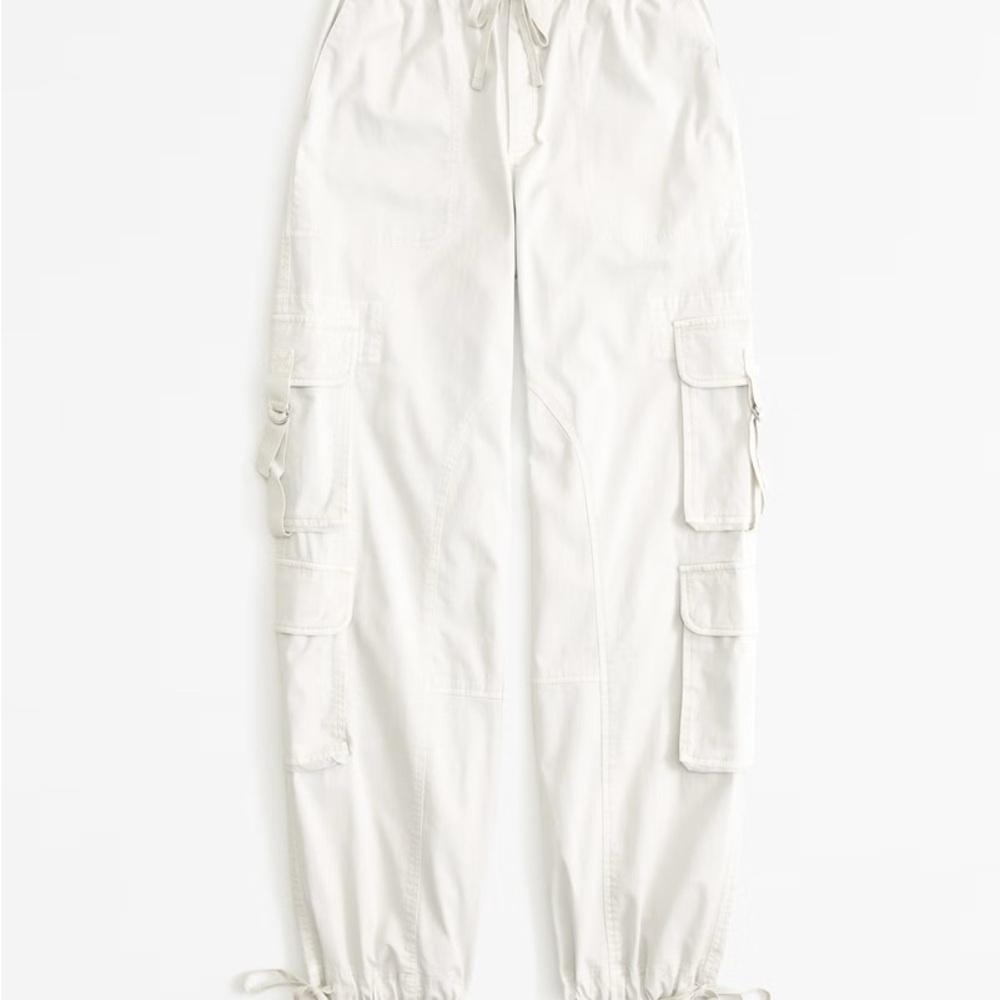 White Linen Cargo Pants